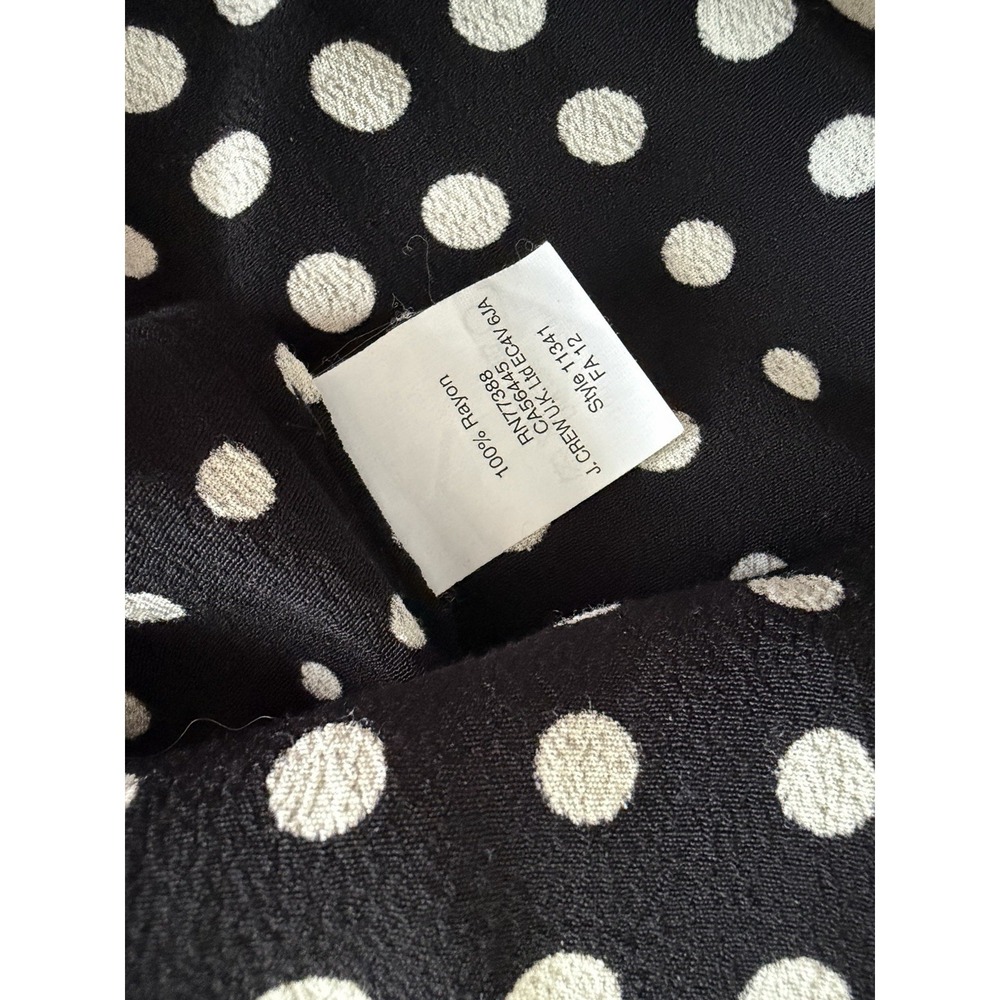 J. Crew Women's Black White Polka Dot Blouse Size 4 Long Sleeve Professional - Picture 6 of 6